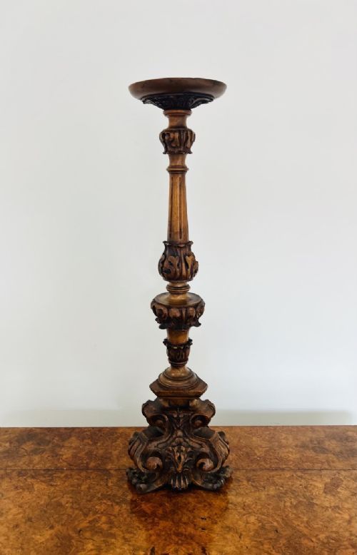 UNUSUAL ITALIAN ANTIQUE VICTORIAN QUALITY CARVED WALNUT STAND