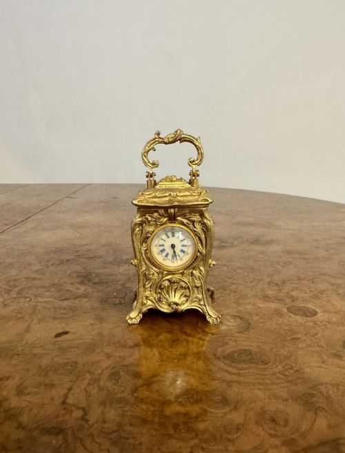 ELEGANT QUALITY ANTIQUE VICTORIAN MINIATURE CARRIAGE CLOCK