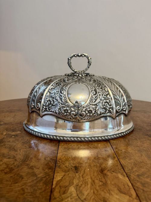 Outstanding Quality Antique Edwardian Silver Plated Meat Cover