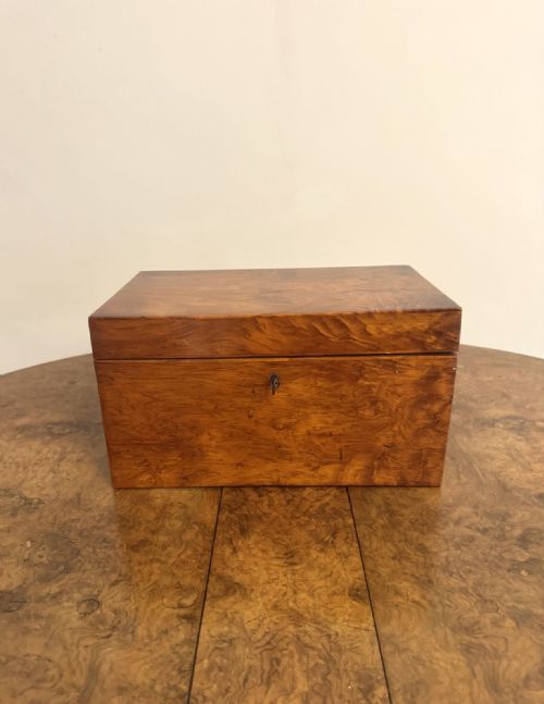 WONDERFUL QUALITY LARGE ANTIQUE REGENCY WALNUT TEA CADDY - ADDITIONAL PHOTO 4
