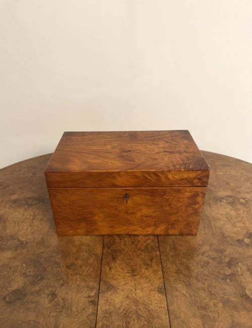 WONDERFUL QUALITY LARGE ANTIQUE REGENCY WALNUT TEA CADDY - ADDITIONAL PHOTO 5