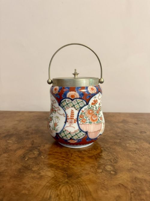 UNUSUAL ANTIQUE JAPANESE IMARI BISCUIT BARREL - ADDITIONAL PHOTO 2