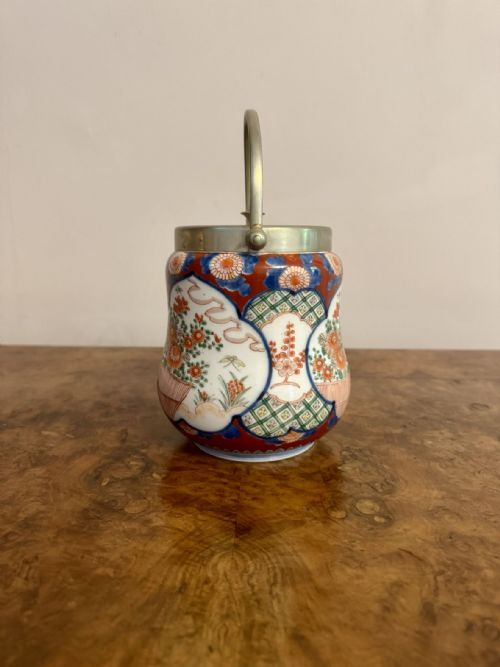 UNUSUAL ANTIQUE JAPANESE IMARI BISCUIT BARREL - ADDITIONAL PHOTO 3