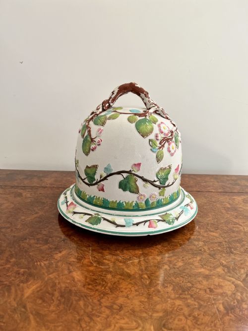Stunning large antique quality Majolica cheese dish