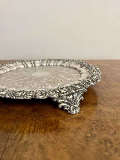 OUTSTANDING QUALITY ANTIQUE EDWARDIAN SILVER PLATED TRAY - ADDITIONAL PHOTO 1