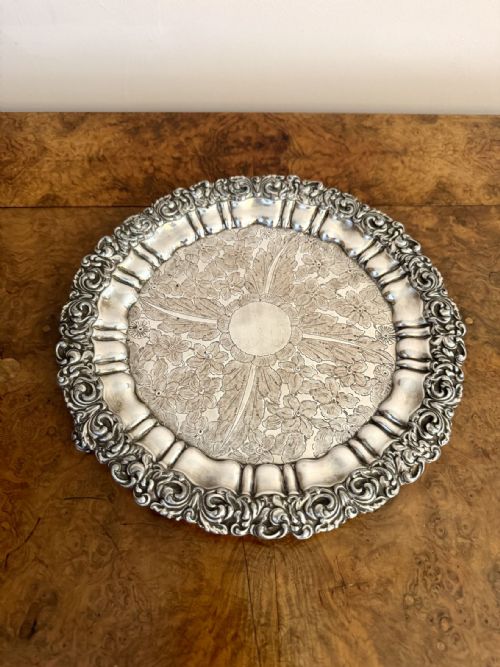 OUTSTANDING QUALITY ANTIQUE EDWARDIAN SILVER PLATED TRAY - ADDITIONAL PHOTO 2
