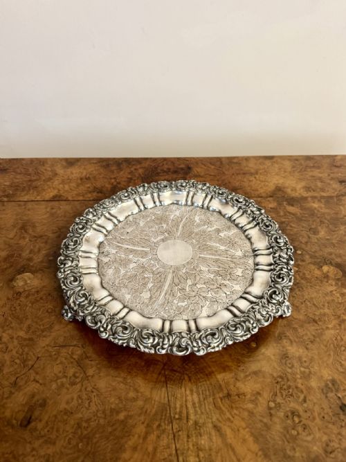 OUTSTANDING QUALITY ANTIQUE EDWARDIAN SILVER PLATED TRAY