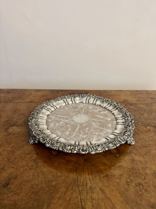 OUTSTANDING QUALITY ANTIQUE EDWARDIAN SILVER PLATED TRAY - ADDITIONAL PHOTO 3