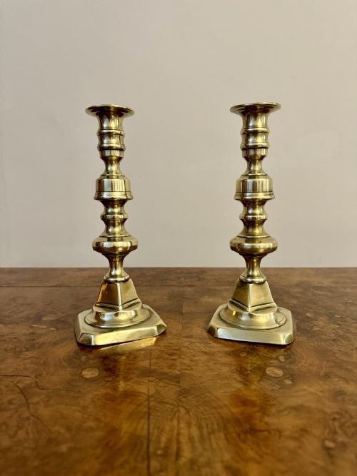 QUALITY ANTIQUE VICTORIAN BRASS CANDLESTICKS