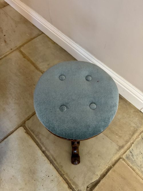 QUALITY ANTIQUE VICTORIAN CARVED WALNUT STOOL - ADDITIONAL PHOTO 1