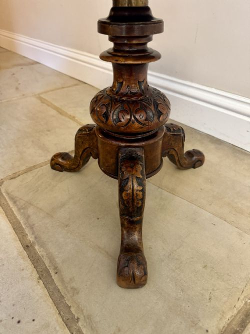 QUALITY ANTIQUE VICTORIAN CARVED WALNUT STOOL - ADDITIONAL PHOTO 2