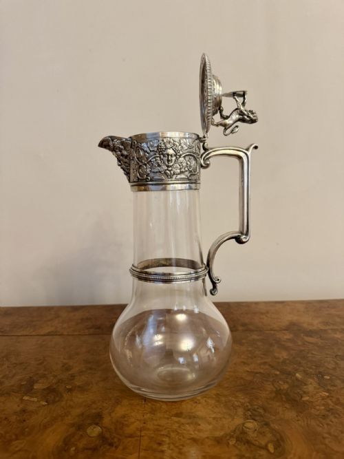 OUTSTANDING QUALITY ANTIQUE VICTORIAN CLARET JUG BY ELKINGTON CO - ADDITIONAL PHOTO 3