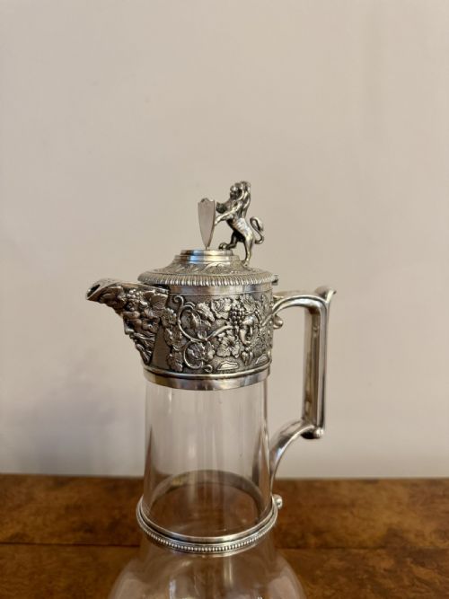 OUTSTANDING QUALITY ANTIQUE VICTORIAN CLARET JUG BY ELKINGTON CO - ADDITIONAL PHOTO 1