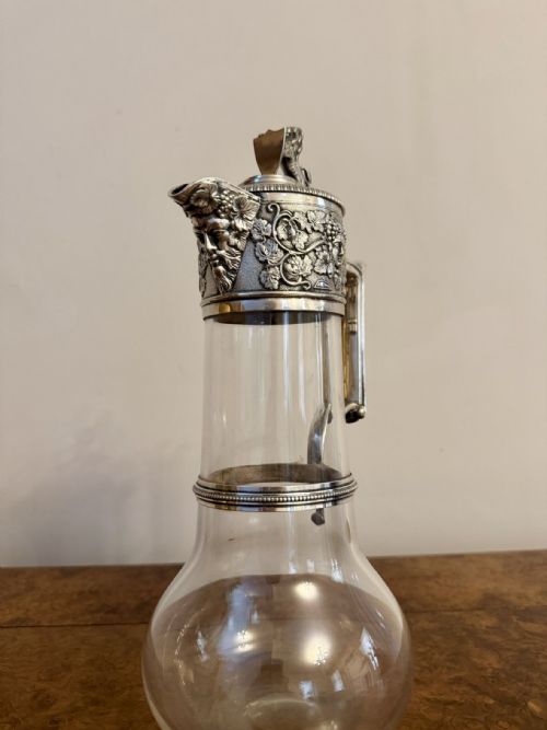 OUTSTANDING QUALITY ANTIQUE VICTORIAN CLARET JUG BY ELKINGTON CO - ADDITIONAL PHOTO 2