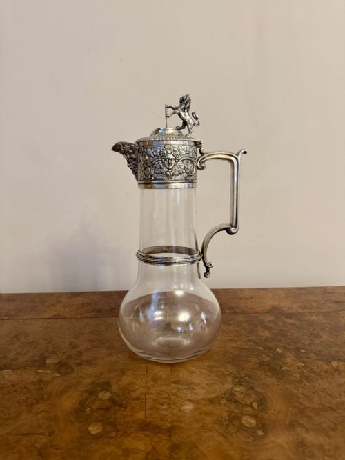 OUTSTANDING QUALITY ANTIQUE VICTORIAN CLARET JUG BY ELKINGTON CO