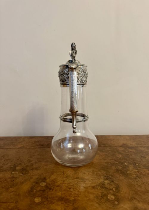 OUTSTANDING QUALITY ANTIQUE VICTORIAN CLARET JUG BY ELKINGTON CO - ADDITIONAL PHOTO 4