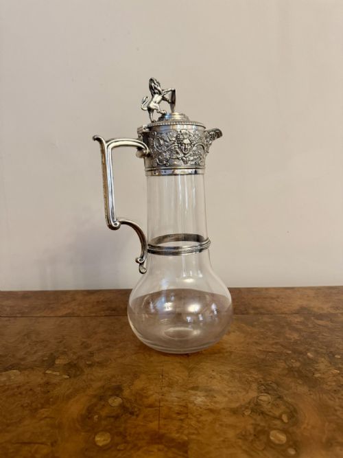 OUTSTANDING QUALITY ANTIQUE VICTORIAN CLARET JUG BY ELKINGTON CO - ADDITIONAL PHOTO 5