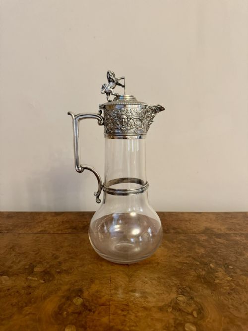 OUTSTANDING QUALITY ANTIQUE VICTORIAN CLARET JUG BY ELKINGTON CO - ADDITIONAL PHOTO 6