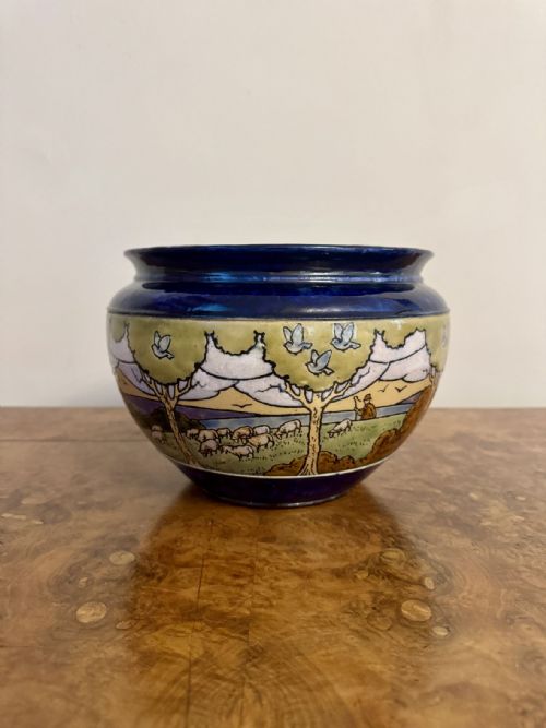 QUALITY ANTIQUE ROYAL DOULTON STONEWARE JARDINIERE
