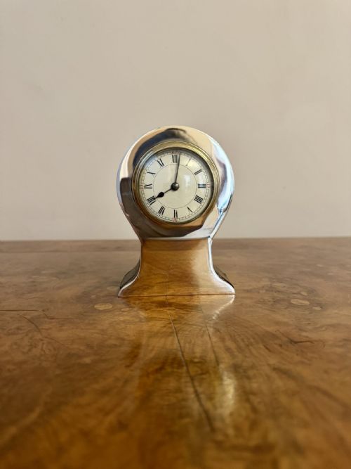 STUNNING QUALITY ANTIQUE SILVER HALLMARKED MANTLE CLOCK