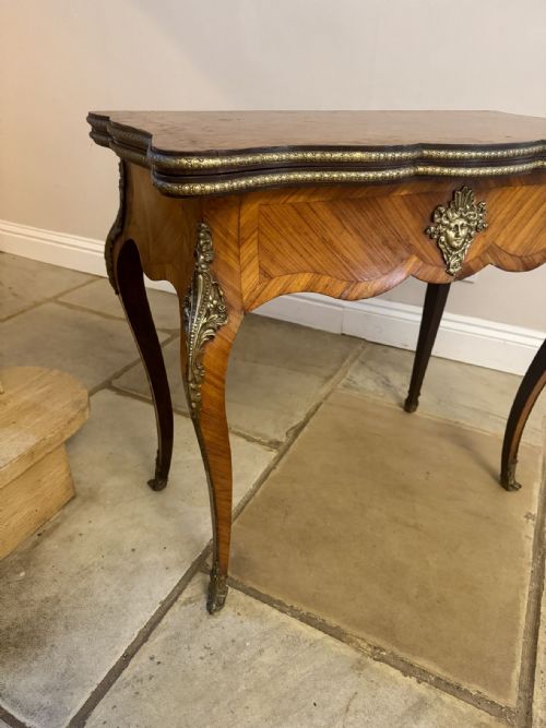 QUALITY 19TH CENTURY FRENCH KINGWOOD AND CROSS BANDED CARD TABLE - ADDITIONAL PHOTO 1