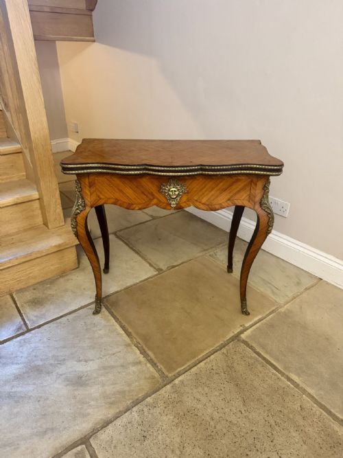 QUALITY 19TH CENTURY FRENCH KINGWOOD AND CROSS BANDED CARD TABLE - ADDITIONAL PHOTO 2