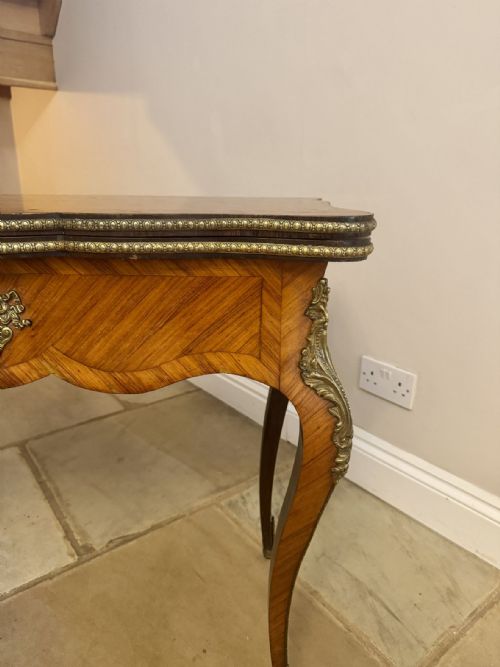QUALITY 19TH CENTURY FRENCH KINGWOOD AND CROSS BANDED CARD TABLE - ADDITIONAL PHOTO 5
