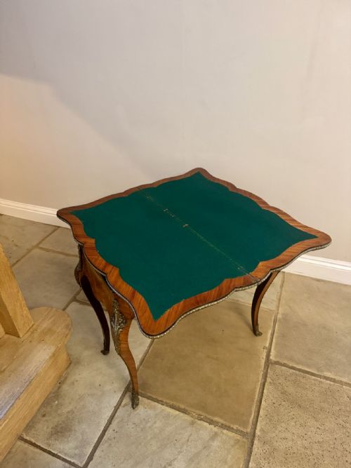 QUALITY 19TH CENTURY FRENCH KINGWOOD AND CROSS BANDED CARD TABLE - ADDITIONAL PHOTO 6