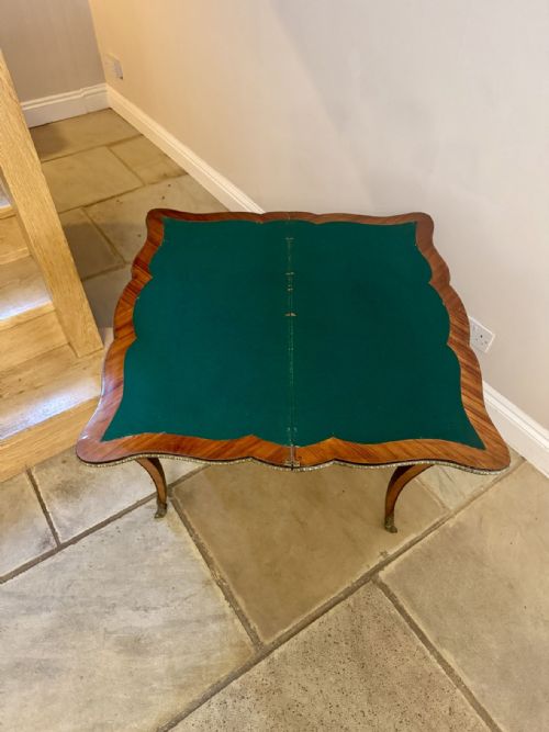 QUALITY 19TH CENTURY FRENCH KINGWOOD AND CROSS BANDED CARD TABLE - ADDITIONAL PHOTO 7