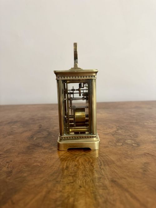 FINE QUALITY 19TH CENTURY BRASS CARRIAGE CLOCK - ADDITIONAL PHOTO 5