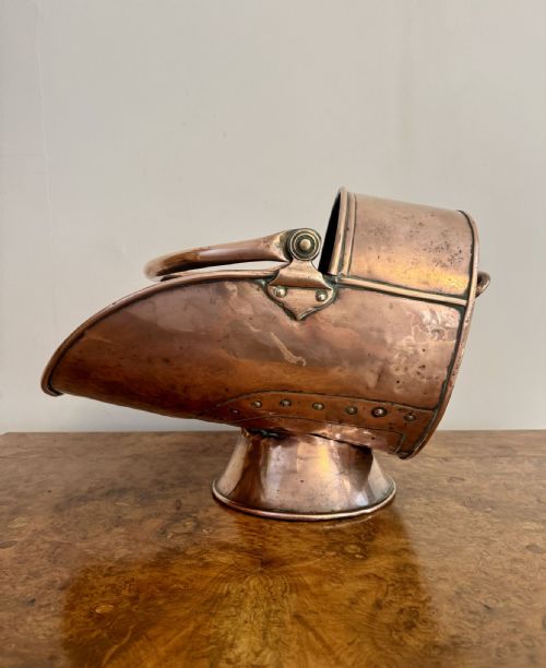 ANTIQUE GEORGE III COPPER COAL SCUTTLE - ADDITIONAL PHOTO 1