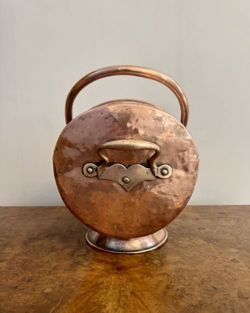 ANTIQUE GEORGE III COPPER COAL SCUTTLE - ADDITIONAL PHOTO 2
