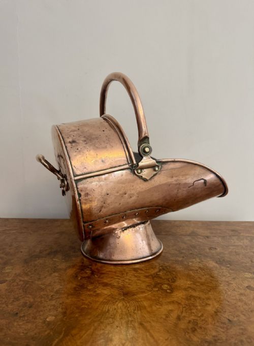 ANTIQUE GEORGE III COPPER COAL SCUTTLE - ADDITIONAL PHOTO 3