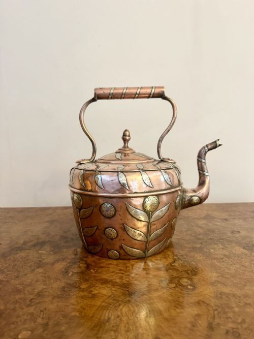 UNUSUAL QUALITY ANTIQUE DUTCH COPPER KETTLE - ADDITIONAL PHOTO 2