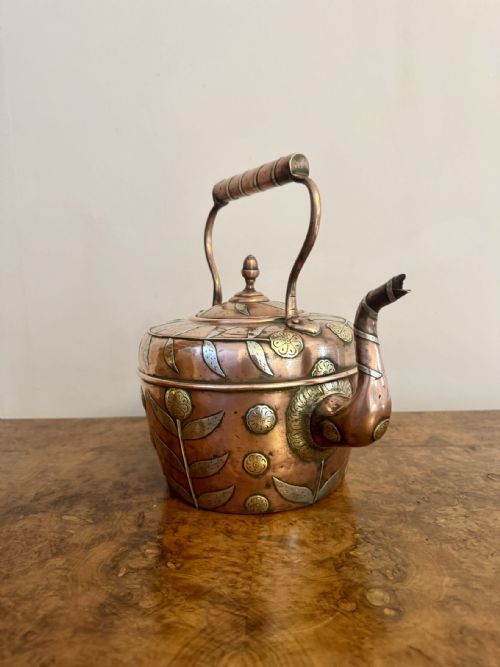 UNUSUAL QUALITY ANTIQUE DUTCH COPPER KETTLE - ADDITIONAL PHOTO 3
