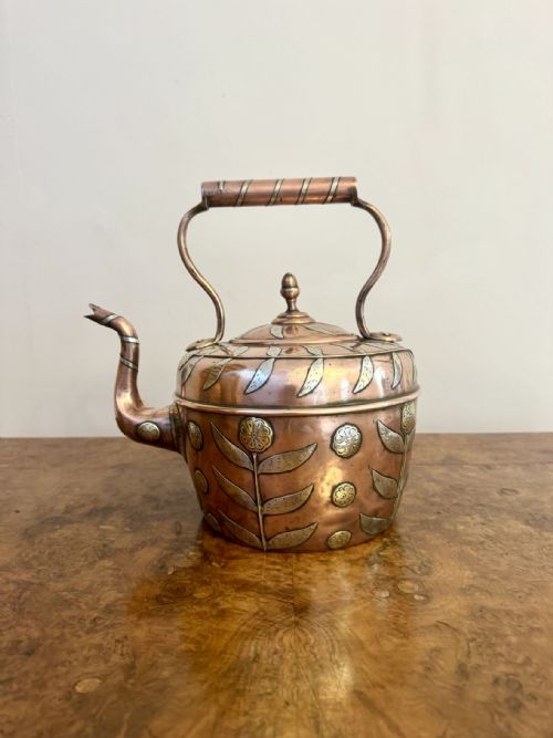 UNUSUAL QUALITY ANTIQUE DUTCH COPPER KETTLE - ADDITIONAL PHOTO 5