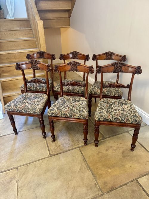 Fantastic Quality Set of Six Antique Regency Rosewood Dining Chairs