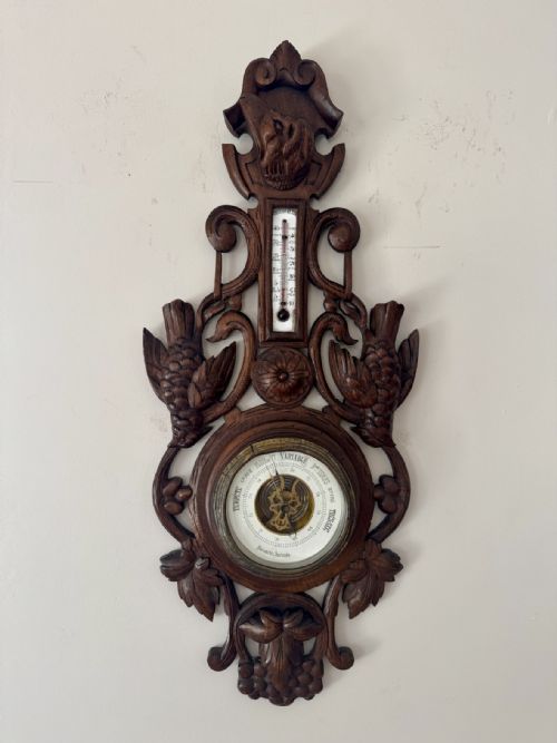 Fine Quality Antique Victorian Black Forest Aneroid Barometer