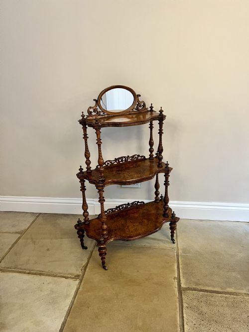 Wonderful Antique Victorian Quality Burr Walnut Whatnot