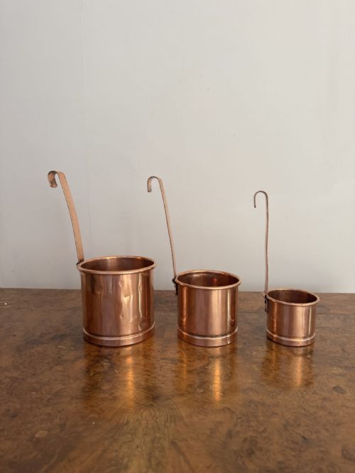 Quality Set of Three Antique Victorian Copper Measures