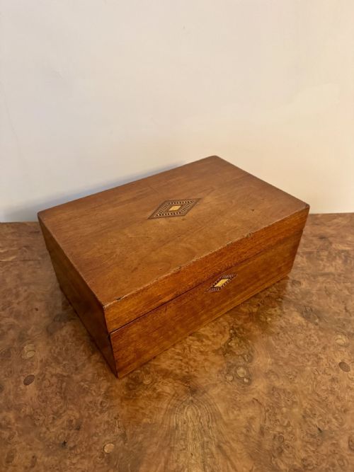 Lovely Quality Antique Victorian Walnut Tunbridge Ware Inlaid Writing Slope