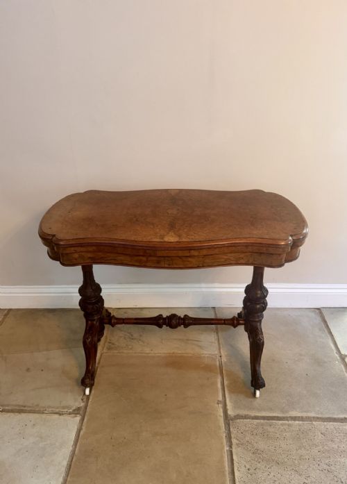 Outstanding Quality Antique Victorian Burr Walnut Card Table