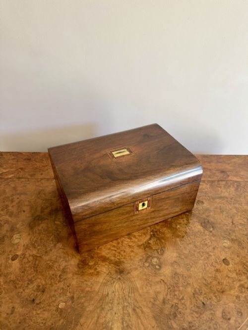 Quality Antique Victorian Walnut Sewing Box