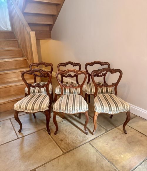 Wonderful quality set of six antique Victorian rosewood dining chairs 