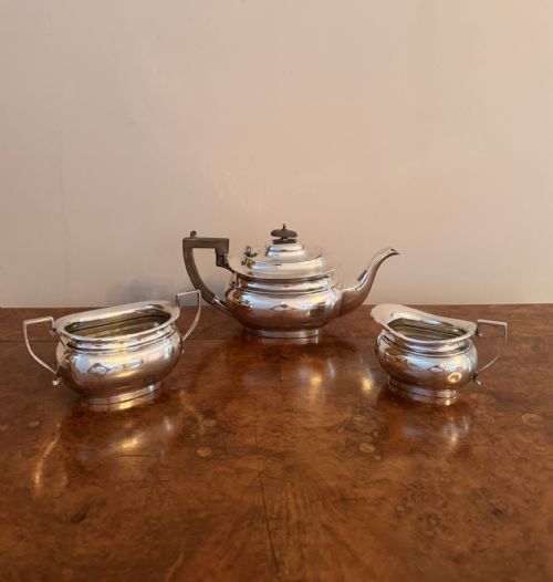 Antique Edwardian Silver Plated Three Piece Tea Set by Joseph Rodgers & Sons