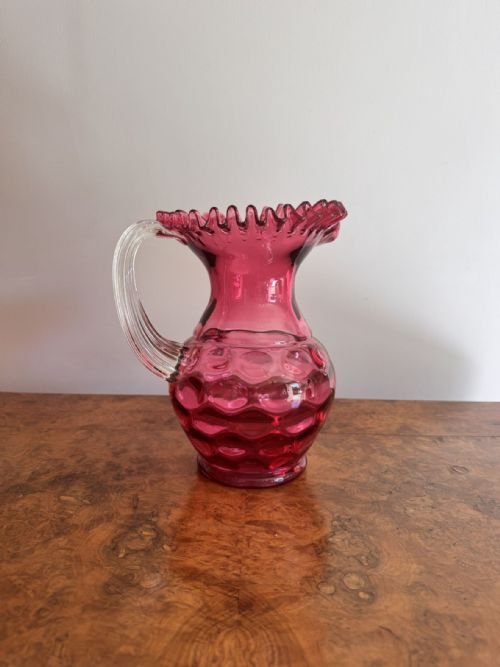Attractive Quality Antique Cranberry Glass Jug