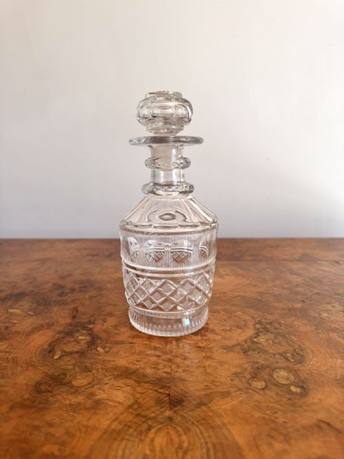 Quality Antique Edwardian Cut Glass Decanter