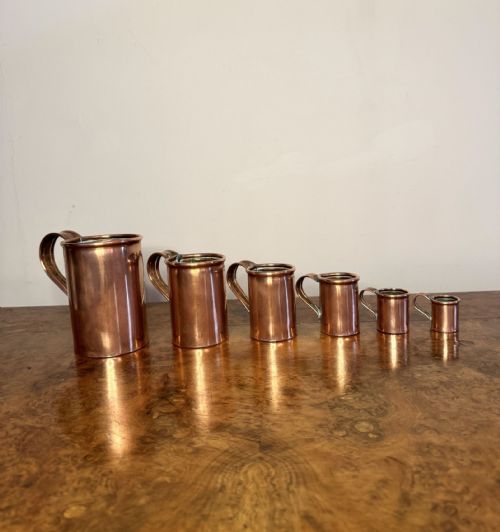 Fantastic Quality Set of Six Antique Victorian Copper Measurers