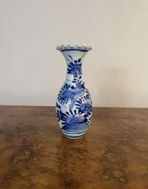 Charming Quality Antique Japanese Imari Blue and White Baluster Vase