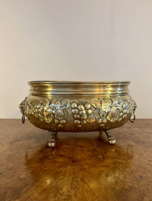 Fine Quality Antique Victorian Brass Jardiniere